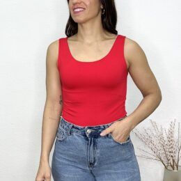 Top tirante ancho rojo