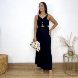 Conjunto top flor ➕ falda larga negra