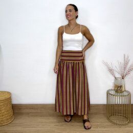 Falda fajín rayas verde-morado