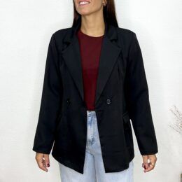 Blazer cruzada negra