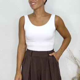 Top tirante ancho blanco