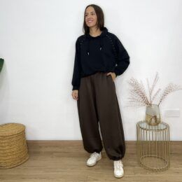 Pantalón sport bombacho marrón