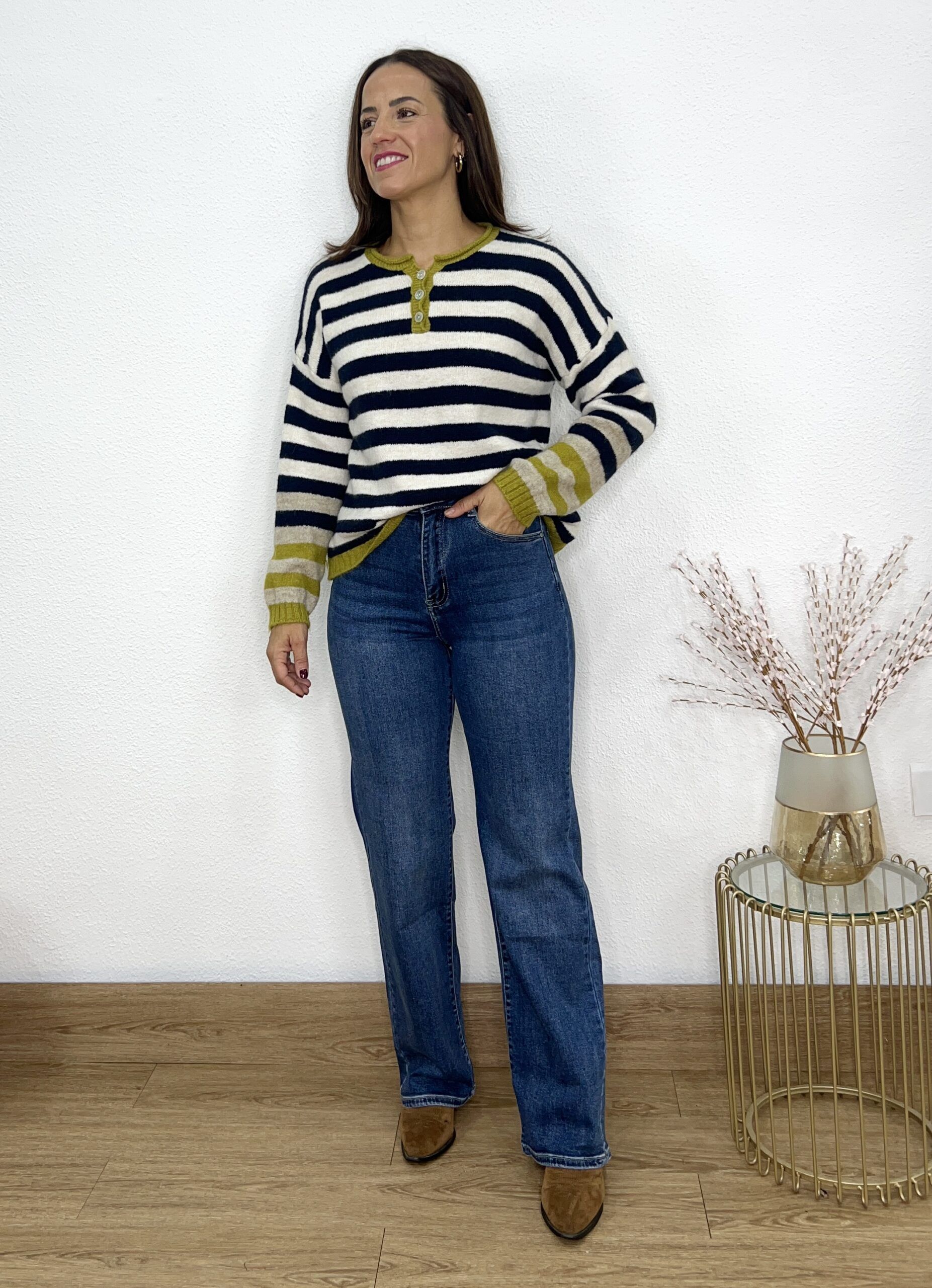 Jersey rayas botones escote - Imagen 3