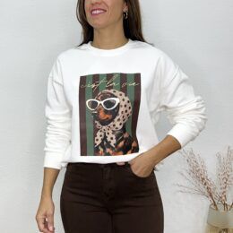Sudadera la vie rayas verde/marrón