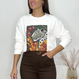 Sudadera guepardo flores